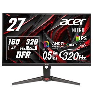 Acer 27�C���` �σ��t���b�V�����[�g 0.5ms 320Hz(FHD) 160Hz(4K) IPS ����� DCI-P3 90% �G���S�X�^���h AMD FreeSync