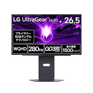 �yVGP2026 �Z�p��/���܁z�Q�[�~���O���j�^�[ LG UltraGear OLED 27GX700A-B 26.5�C���`/WQHD/280Hz/��4����v���C�}���[RGB�^���f��