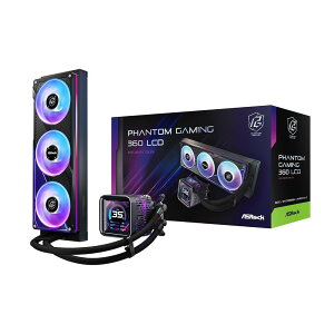 ASRock ����N�[���[ Phantom Gaming 360mm�ȈՐ���3.4�C���`LCD�f�B�X�v���C���� ARGB�t�@�� CPU���x�\���Ή� ���ϋv�|���v LGA1700 AM5 �Ή� �������K�㗝�X�i