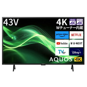 シャープ 43V型 4K 液晶 テレビ AQUOS 4T-C43GJ2 Google TV Dolby Atmos Wi-Fi6対応