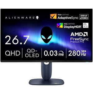Dell AW2725D 26.7�C���` �L�@EL Alienware �Q�[�~���O���j�^�[(���P�_3�N�ۏ�/QHD/QD-OLED,�R����/DP 1.4×1,HDMI×2/DCI-P3