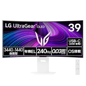 LG �Q�[�~���O���j�^�[ UltraGear OLED 39GX90SA-W 39�C���` �Ȗ� 800R/3440×1440/240Hz/�L�@EL/0.03ms/webOS/DCI-P3