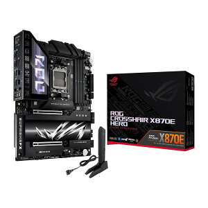 ASUS ROG CROSSHAIR X870E HERO AMD Ryzen 9000 �V���[�Y AM5 �Ή� X870E �`�b�v�Z�b�g���� ATX �}�U�[�{�[�h/�������K�㗝�X�i