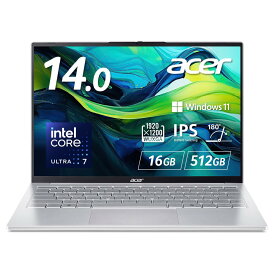 Acer ノートパソコン Swift Lite 14 AI Core Ultra 7 16GBメモリー 512GB SSD 14インチ WUXGA 16:10 IPSパネル