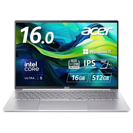 Acer ノートパソコン Swift Lite 16 AI Core Ultra 5 16GBメモリー 512GB SSD 16インチ WUXGA 16:10 IPSパネル 超薄型 軽量