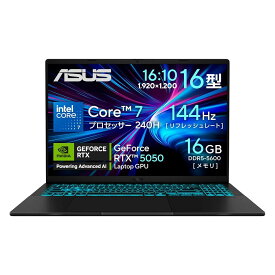 ASUS ゲーミングノートPC ASUS Gaming V16 V3607VH 16インチ GeForce RTX 5050 インテル Core 7 240H メモリ16GB SSD 512GB
