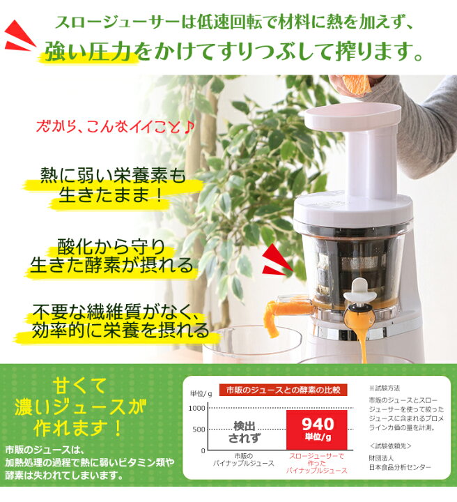 楽天市場】スロージューサー アイリスオーヤマ コンパクト 軽量  