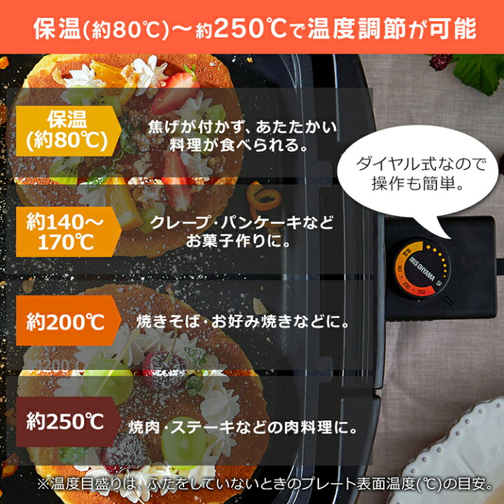 楽天市場】ホットプレート 大型 アイリスオーヤマ 焼肉送料無料 プレート1種 おしゃれ ワイド 平面プレート 着脱式 フッ素加工 焼き肉 お好み焼き ホットケーキ ダイヤル式 操作簡単 ワイドホットプレート 1枚 ブラック SWHP-011-B : OA'Z 楽天市場】ホットプレート 大型 アイリスオーヤマ 焼肉送料無料 プレート1種 おしゃれ ワイド 平面プレート 着脱式 フッ素加工 焼き肉 お好み焼き ホットケーキ ダイヤル式 操作簡単 ワイドホットプレート 1枚 ブラック SWHP-011-B : OA'Z
