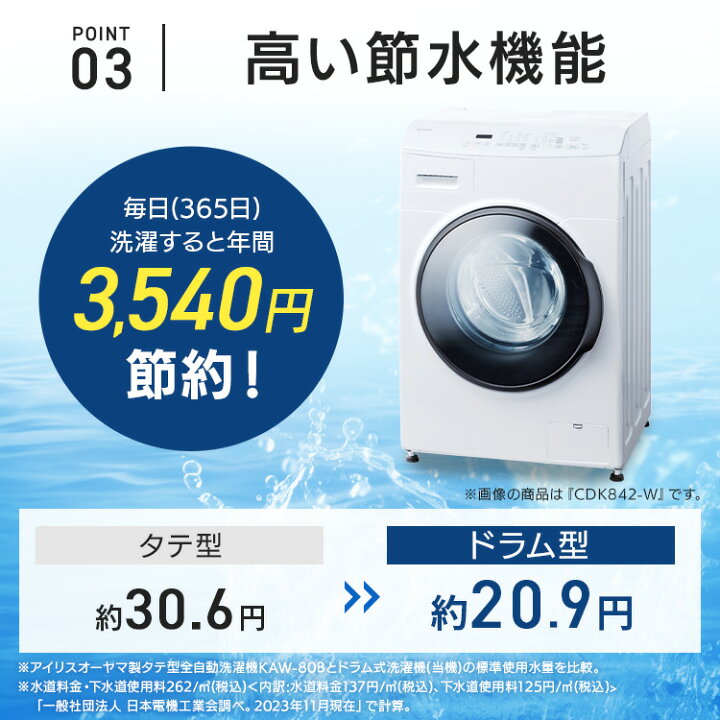 楽天市場】ドラム式洗濯機 8kg 洗濯乾燥機 乾燥機能付 アイリス 