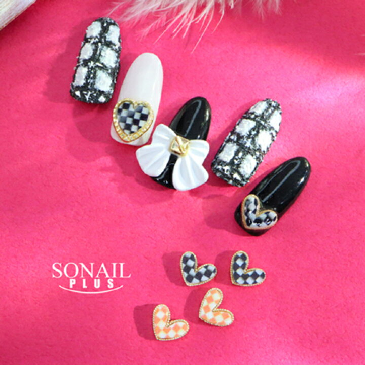 市場 Sonail ハート ネイルデコパーツ ブロックチェック 山崎セレクト