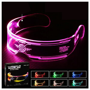 【最大3%OFF】 光るメガネ 【4種類からご選択】 近未来 光る眼鏡 ヒカルメガネ 発光メガネ LED サングラス おしゃれ かっこいい パーティ クリスマス ハロウィン コスプレ パーティグッズ イ