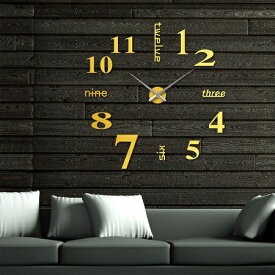 【最大3％OFF】 ゴールド 壁に貼る 壁時計 ウォールクロック ステッカー ゴールド DIY ウォールクロック 時計 ウォールステッカー ウォールクロック 新品 送料無料