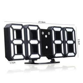 【最大3％OFF】 ポップデジタル LED ブラック テーブルクロック 置時計 アラーム ウォールクロック ホワイトデジタル時計 新品 送料無料