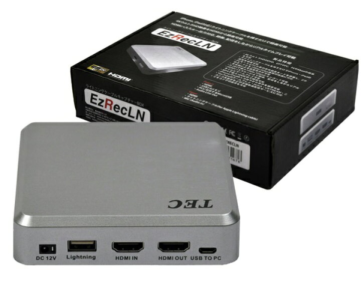 楽天市場 あす楽対応 ライトニングケーブルキャプチャーbox Tezrecln Iphone対応 Ipad対応 4k対応 ライトニングケーブル対応 キャプチャーボックス キャプチャーボード キャプチャーデバイス Tec テック 送料無料 新品 Lエル