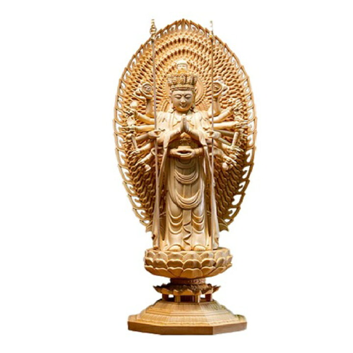 楽天市場】仏像 珍品種 木造 彫像 ご本尊 木製 千手観音菩薩 菩薩部 千 