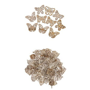 【最大3%OFF】 鳥籠 50ピース&バタフライ 10ピース セット 計60個 鳥かご 蝶々 木製ブロック 絵画 クラフト 手芸 装飾 ドールハウス インテリア 【送料無料】 新品