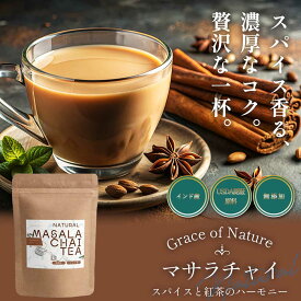 Grace of Nature マサラチャイ 茶葉 スパイスブレンド ミルクティー ラテ インド産 USDA認証原料使用 (100g)