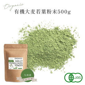 大麦若葉 粉末 500g パウダー 有機JAS認証 国産 九州産 粉末 オーガニック 青汁 100% 有機 無農薬 無添加 無着色 砂糖不使用 スーパーフード Grace of Nature