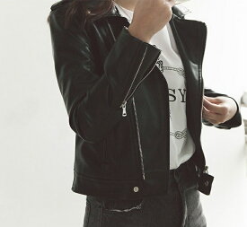 2点で7%OFFクーポン レディース 韓国ファッション PUレザー ジャケット ライダースジャケット アウター 普段着 ロングスリーブ ロック オフコーデ OFF 上品 フォーマル ブラック レッド M L サイズ