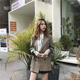楽天市場 韓国 ファッション 柄チェック コート ジャケット レディースファッション の通販