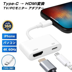 HDMI �ϊ��A�_�v�^ �A�_�v�^�[ �n�u Type-C ���z�� 4K 60hz iphone Android iPad USB-C PD 100W �}���[�d