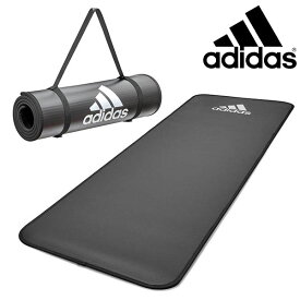 送料無料 アディダス adidas トレーニングマット ブラック 10mm 厚手 ヨガマット フィットネスマット エクササイズマット ストレッチ トレーニング ヨガ ピラティス 宅トレ 黒 ADMT-12235BK