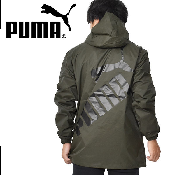 レインジャケット プーマ 柔らかな質感の PUMA メンズ 雨合羽 30%OFF 送料無料 レインコート 防水 ビッグロゴ ナイロンジャケット カッパ 雨具 585323 防風 レインウェア 正規品送料無料