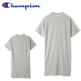 半額 50%OFF 現品のみ Mサイズ 送料無料 チャンピオン Champion 半袖 スウェット ワンピース レディース ウィメンズ ショートスリーブ スウェットワンピース 裏毛 トレーナー ワンピ スエット スポーツ カジュアル グレー 灰色 CW-R013 【あす楽対応】