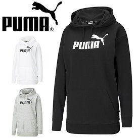 送料無料 プーマ レディース スウェット パーカー PUMA ESS エロンゲーテッド ロゴフーディスウェット プルオーバー 裏毛 トレーナー スエット 得割20 588701