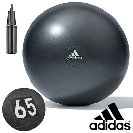 送料無料 アディダス adidas ジムボール 65cm ブラック バランスボール 空気入れ付き ヨガボール フィットネスボール ダイエットボール 体幹トレーニング トレーニング ヨガ ストレッチ エクササイズ フィットネス ダイエット 黒 ADBL-11246BK