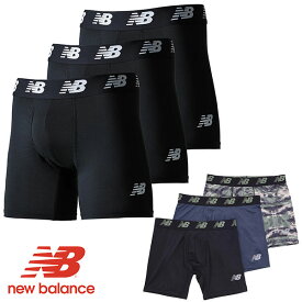 ニューバランス New Balance プレミアム ボクサーパンツ 6インチ 前開き 3PACK メンズ 下着 3枚セット アンダーウェア ボクサー パンツ インナー 3枚組 3P 3枚 セット 黒 紺 カモ柄 ロゴ 20%off LAU13001