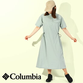 送料無料 コロンビア 半袖 バンドカラー ワンピース Columbia レディース リヴァナパーク ショートスリーブ ドレス ミモレ丈 ロング丈 膝下 ウエスト絞り UVカット 撥水 ストレッチ ゆったり アウトドア 登山 PL0223 2024春夏新作 【あす楽対応】