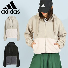 35%off 送料無料 アディダス レディース フリース ジャケット adidas W MH CB ボアジャケット もこもこ モコモコ フルジップ パーカー アウター ジャンパー 防寒 2023秋冬新作 IEH74