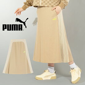 川口春奈さん着用モデル 送料無料 プーマ レディース ロングスカート PUMA CORE HERITAGE ニット ロング スカート カジュアル ウエア 2024春夏新作 680703