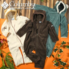 送料無料 コロンビア 可愛い クマ耳 カバーオール フリース Columbia タイニーベアIIバンティング ベビー 赤ちゃん 服 子供服 男の子 女の子 ロンパース 前開き つなぎ もこもこ 長袖 防寒 出産祝い ギフト プレゼント SN0214 【あす楽対応】