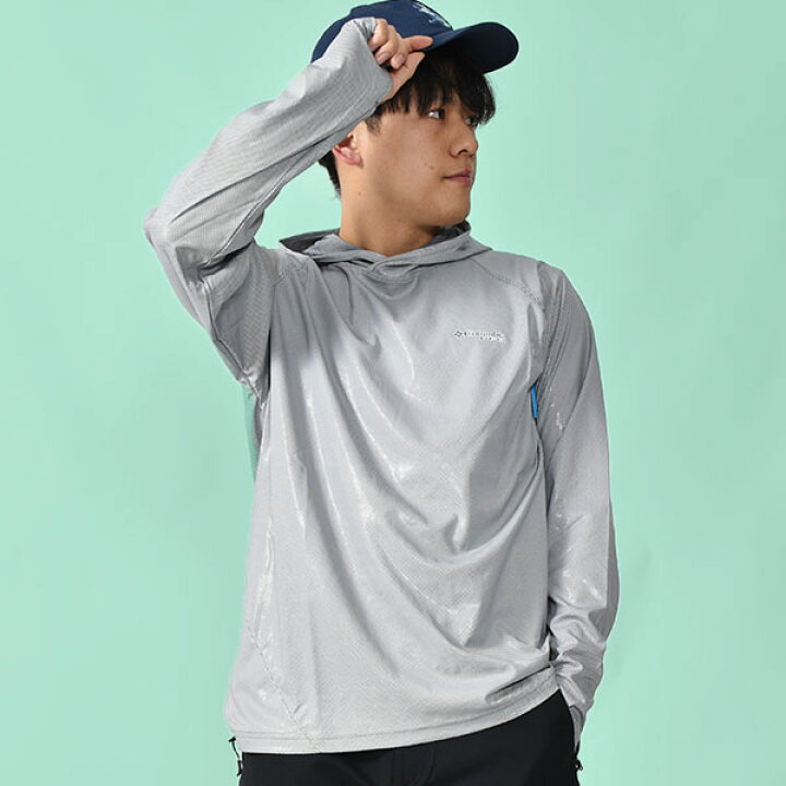 商舗 Columbia コロンビア 2023春夏モデル FM7437 Terminal Deflector Ice Hoodie ターミナルディフレクターアイスフーディー Columbia 花柄 吸湿速乾フーディー