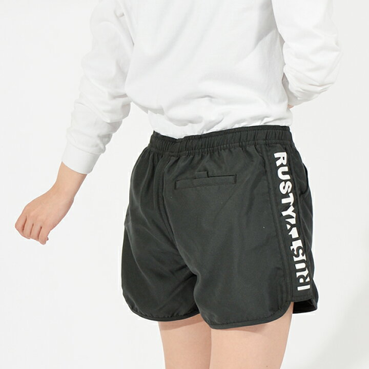 Rakuten RUSTY プール用 ショートパンツ ラスティ レディース Lサイズ ホワイト ボタニカル柄 ショート サーフパンツ