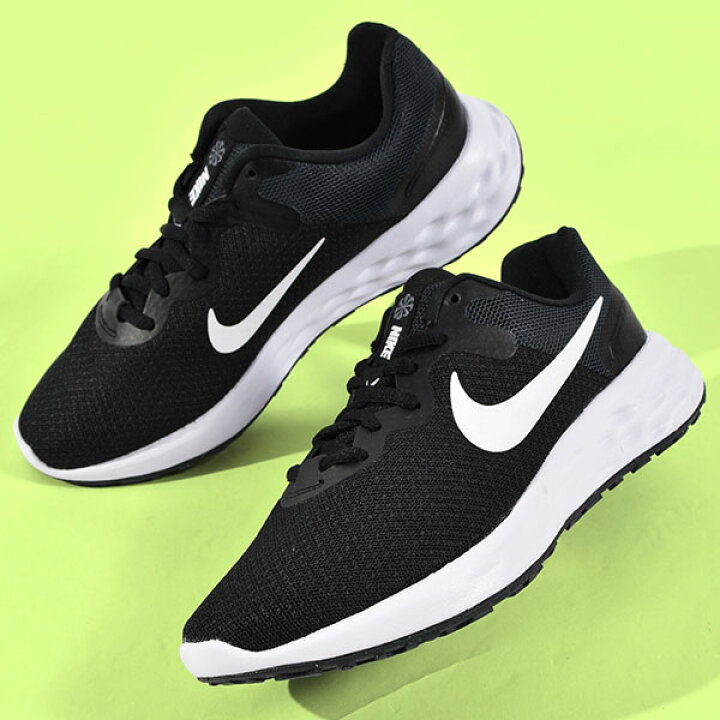 楽天市場 最大500円クーポン配布中 送料無料 ナイキ ランニングシューズ レディース Nike レボリューション 6 ランニング ジョギング マラソン 運動靴 スニーカー シューズ 初心者 トレーニング Revolution ブラック 黒 Dc3729 21冬新作 エレファント靴店