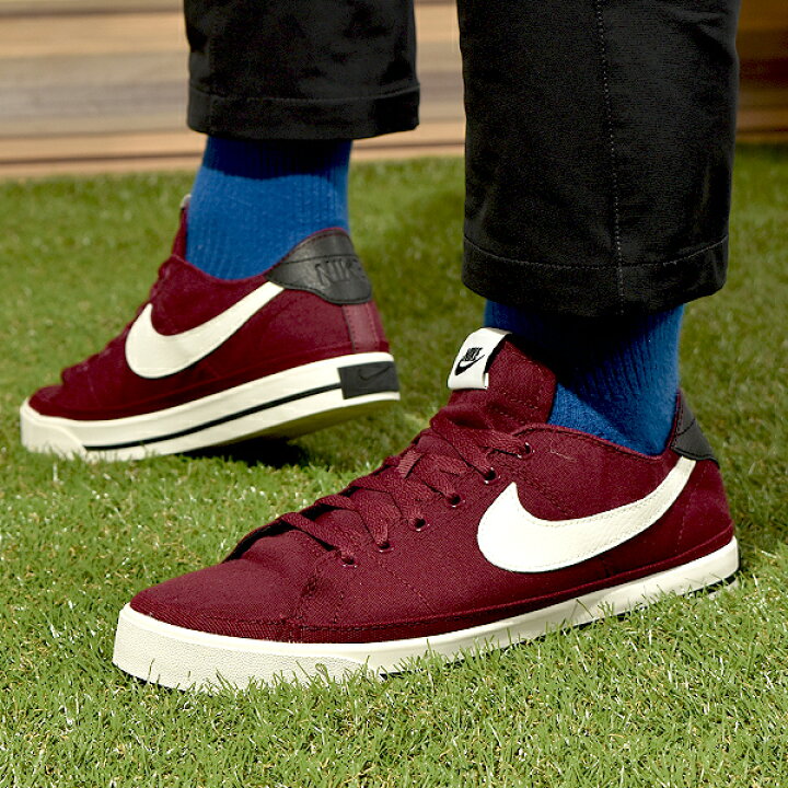 楽天市場 送料無料 ナイキ スニーカー メンズ Nike コート レガシー キャンバス シューズ 靴 ナイキスニーカー カジュアルシューズ ワイン ホワイト Cw6539 601 22冬新作 エレファント靴店