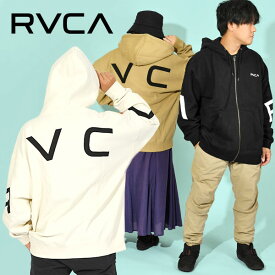 30%off 送料無料 ジップアップパーカー RVCA ルーカ メンズ FAKE ZIP HOODIE ロゴ フーディー パーカー ジップアップ スエット スウェット ビックシルエット スケートボード スノーボード 2023秋冬新作