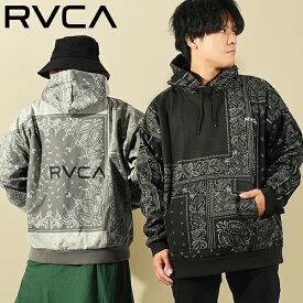 30%off 送料無料 プルオーバーパーカー RVCA ルーカ メンズ バンダナ柄 裏起毛 スウェット PATCHWORK BANDANA HOODIE ペイズリー フーディー パーカー プルオーバー BD042045 BD042-045 2023秋冬新作