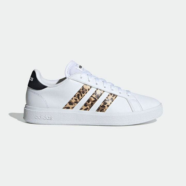 adidas grand court trainers leopard