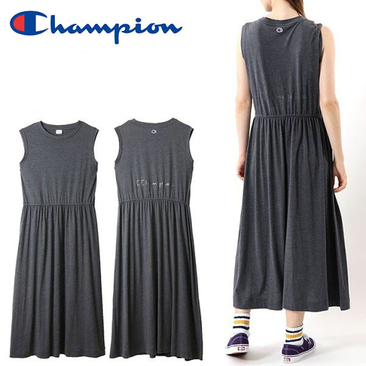 楽天市場 送料無料 ノースリーブ ワンピース チャンピオン Champion レディース ウィメンズ スリーブレスワンピース ワンポイント ロゴ ブラック 黒 Off Cw R319 エレファントｓｐｏｒｔｓ