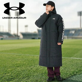 26%off 送料無料 ベンチコート アンダーアーマー UNDER ARMOUR UA LOGO COAT メンズ ロングコート 中綿 ジャケット 撥水 防寒 スポーツ 観戦 大きいサイズ 1388242 ブラック
