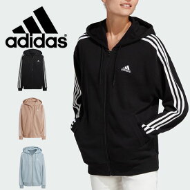 30%off 送料無料 アディダス レディース ルーズフィット パーカー adidas W 3S FT FZ O HD 裏毛 フルジップ ジャージ トレーナー スエット スポーツウェア スポーツカジュアル スポカジ 2023秋冬新作 ENJ89