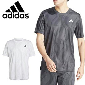 ゆうパケット発送！送料無料 アディダス メンズ レディース 半袖 Tシャツ adidas M TENNIS CLUB グラフィック Tシャツ プラクティスシャツ プラシャツ テニス 総柄 スポーツウェア 部活 クラブ 練習着 2024春夏新作 IKL90