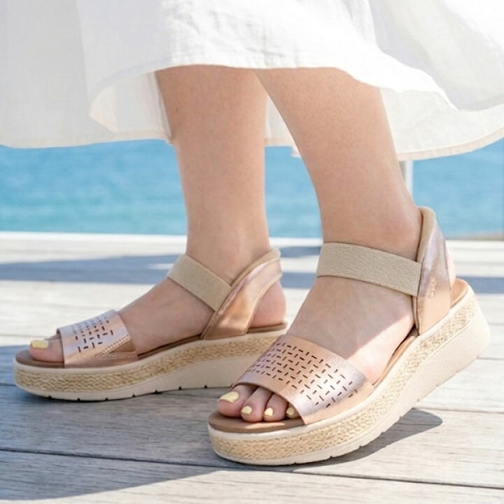 2026春夏新作 手を使わずにスッと履ける 送料無料 スケッチャーズ サンダル SKECHERS レディース SLIP-INS BOBS SUN RAY STEP ASIDE スリップインズ ボブス サン レイ ステップ アサイド シューズ 靴 スニーカー 114415 10 off エレファント