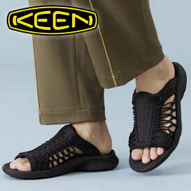 送料無料 キーン KEEN サンダル メンズ UNEEK SNK SLIDE ユニーク スニーク スライド 軽量 メッシュ アウトドア キャンプ フェス アウトドアサンダル シューズ 靴 黒 国内正規品 1024894