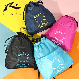 ナップサック RUSTY ラスティ キッズ ジュニア 子供 男の子 女の子 プールバッグ リュックサック ビーチバッグ スマイル にこちゃん スイミングバッグ かばん ビーチ プール 海 スイミング 水泳 サーフ 964962 25%off