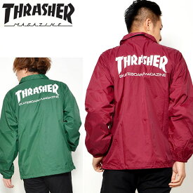 50%off 送料無料 コーチジャケット THRASHER スラッシャー メンズ ロゴ ナイロンジャケット ウインドブレーカー スケボー スケートボード スノーボード スノボ 定番